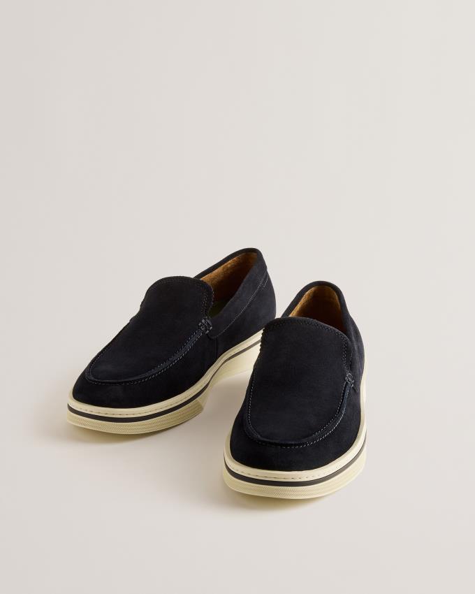 Mocassin Ted Baker Suede Slip On Chunky Bleu Marine Homme | SPE-37381963